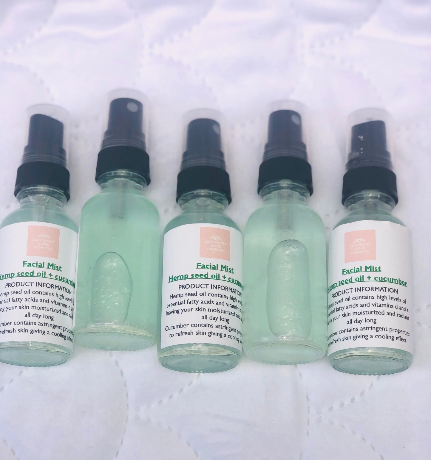 Facial mist / Toner cucumber and hemp seed oil infused coco beauty queen