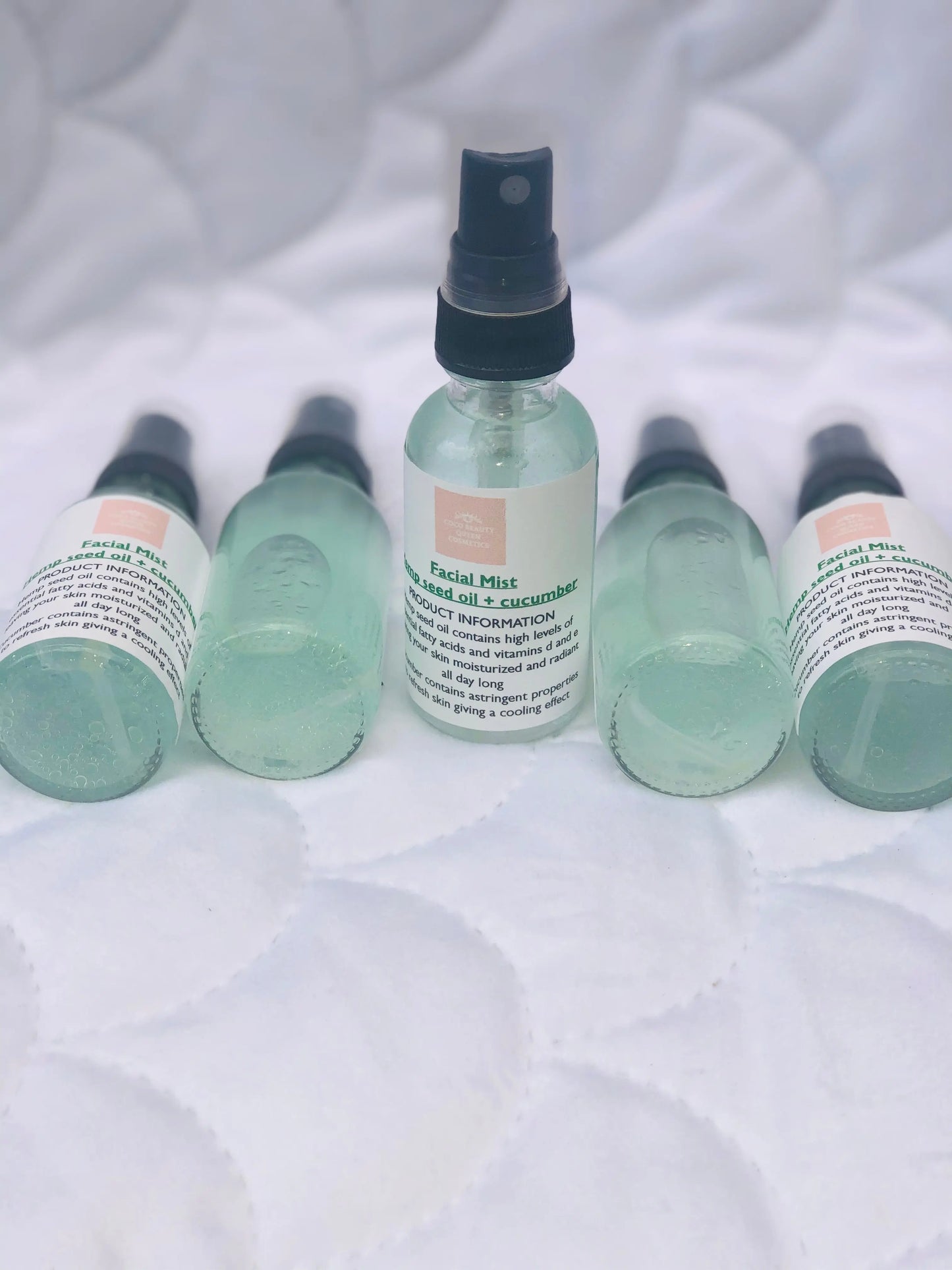 Facial mist / Toner cucumber and hemp seed oil infused coco beauty queen