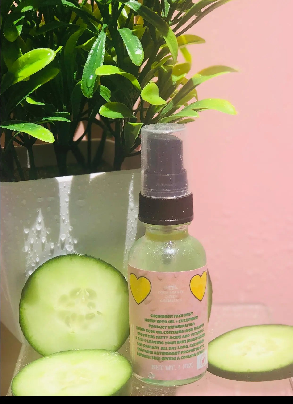 Facial mist / Toner cucumber and hemp seed oil infused coco beauty queen