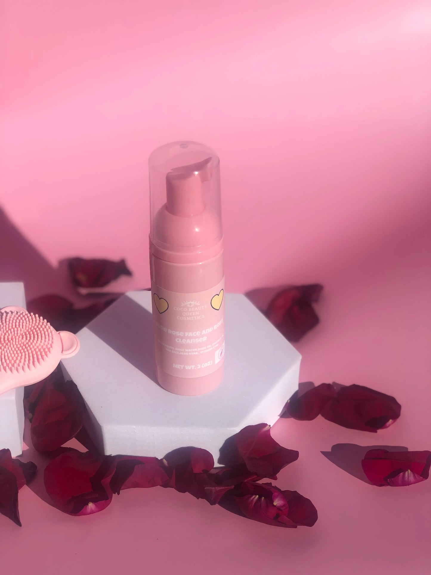 Rose water foaming facial cleanser coco beauty queen cosmetics