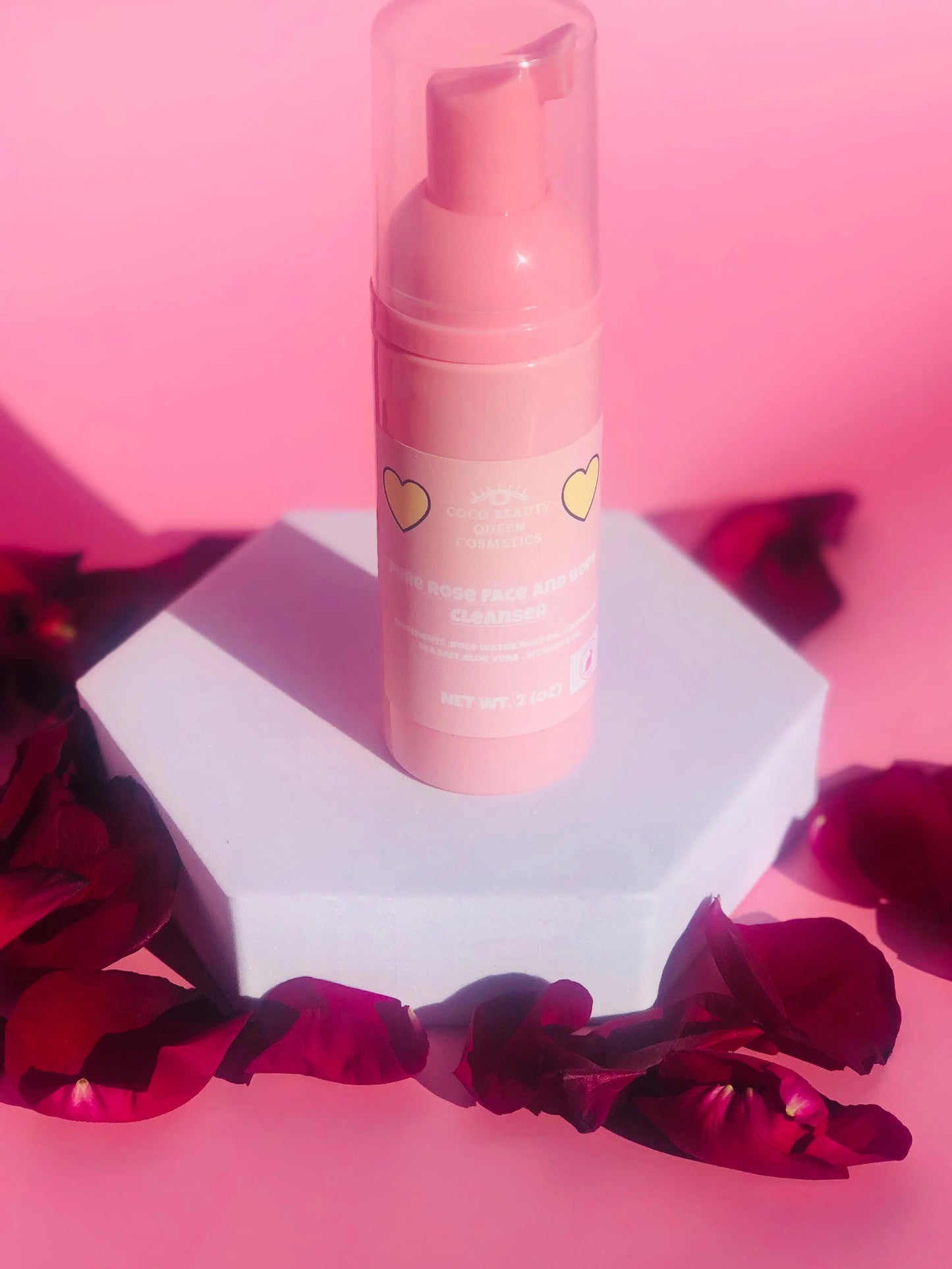 Rose water foaming facial cleanser coco beauty queen cosmetics