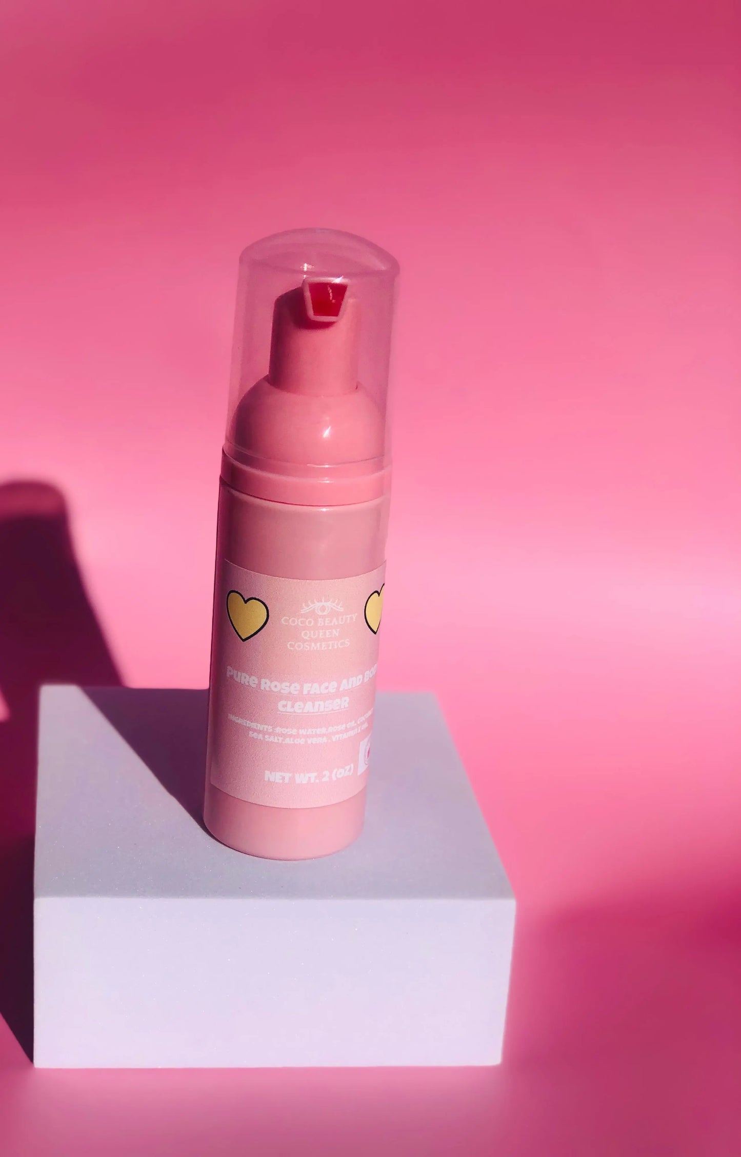 Rose water foaming facial cleanser coco beauty queen cosmetics