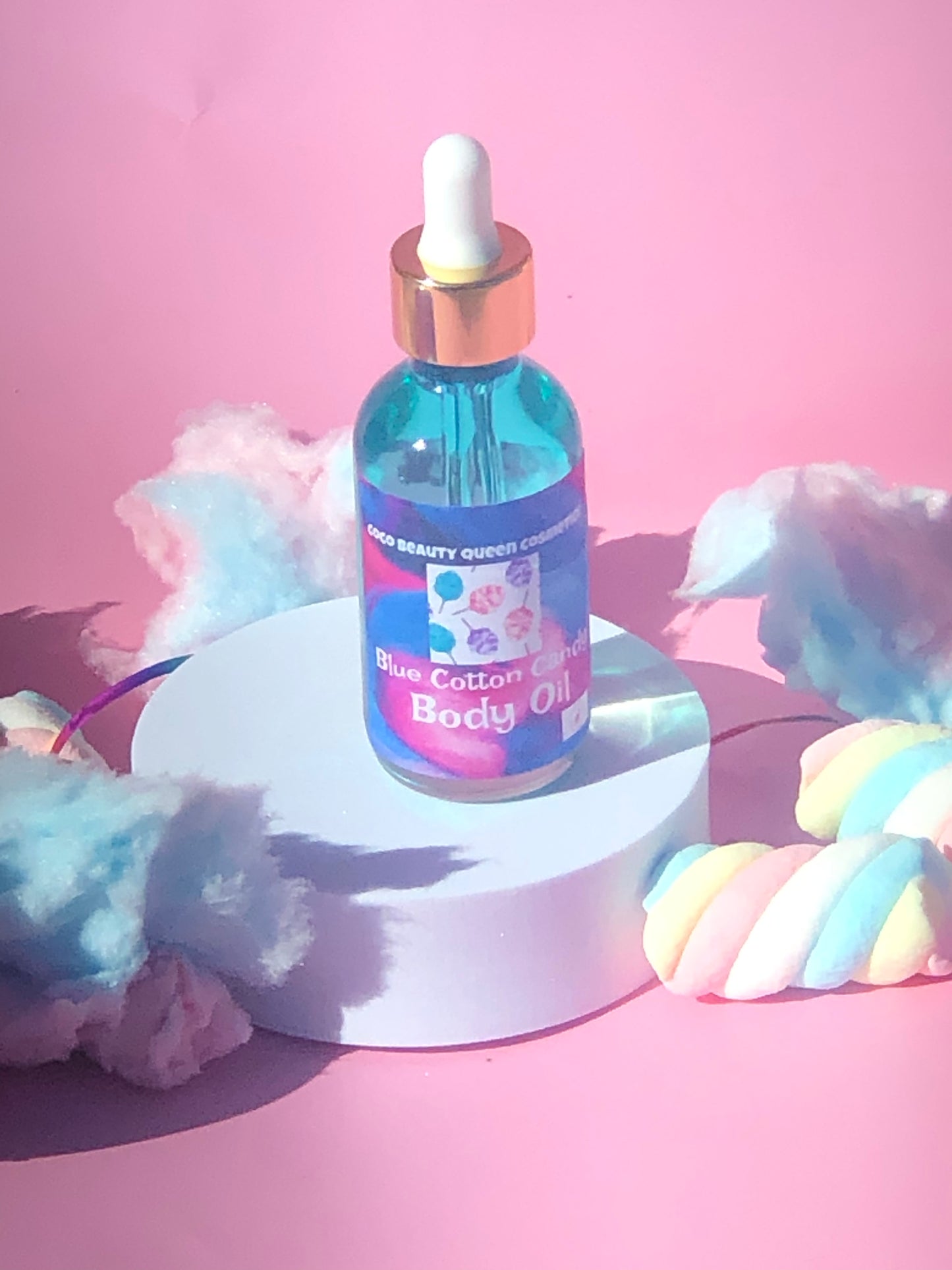 Blue Cotton Candy Body Oil coco beauty queen cosmetics