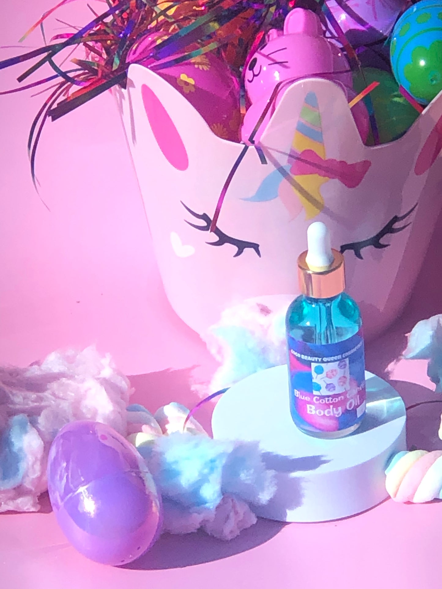 Blue Cotton Candy Body Oil coco beauty queen cosmetics