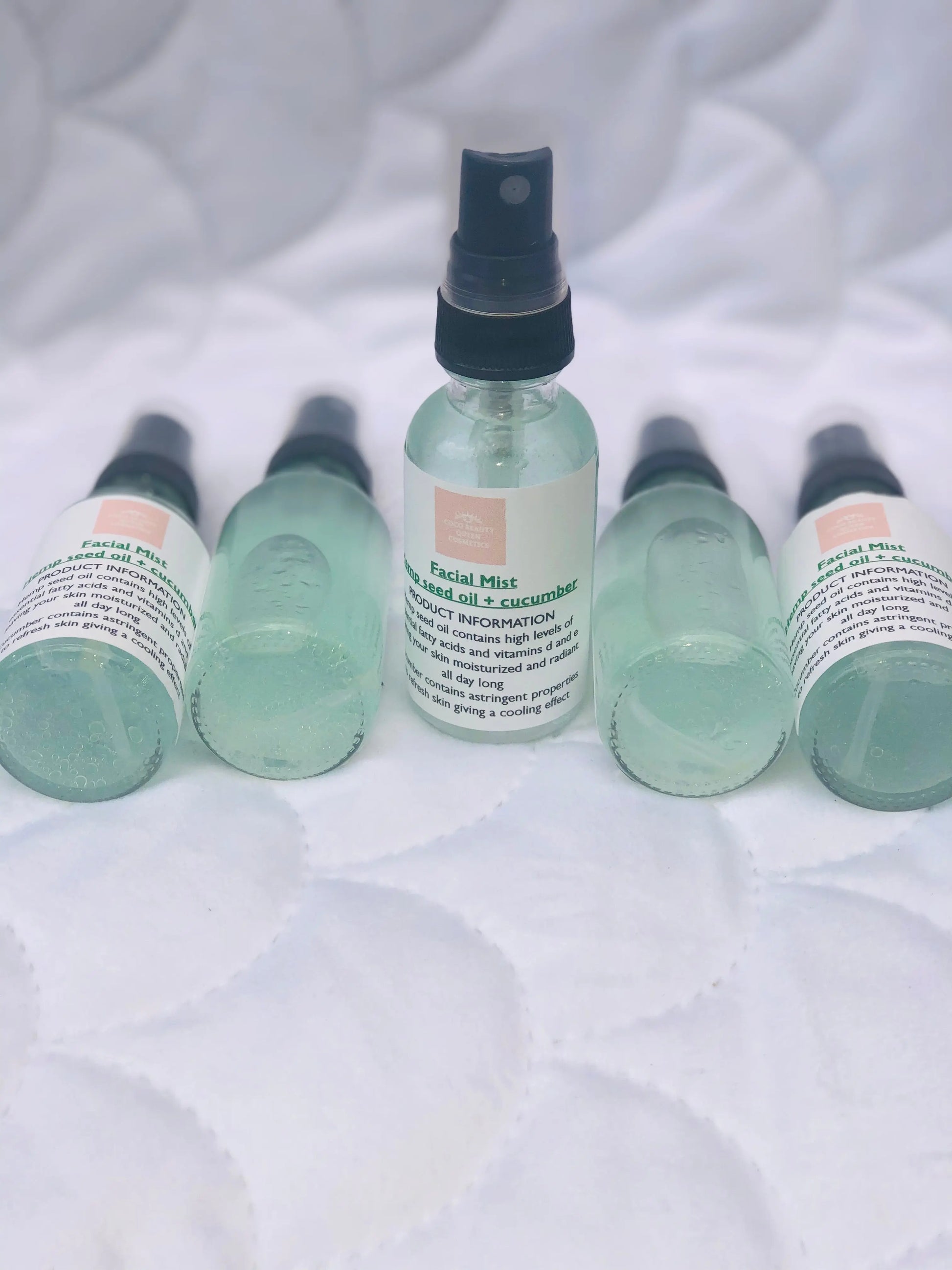 Facial mist / Toner cucumber and hemp seed oil infused coco beauty queen